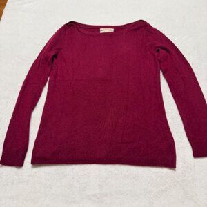 Ellen Tracy 100% Cashmere burgundy boatneck sweater